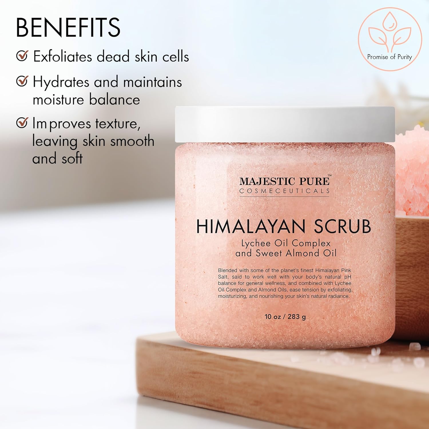 MAJESTIC PURE Himalayan Salt Body Scrub