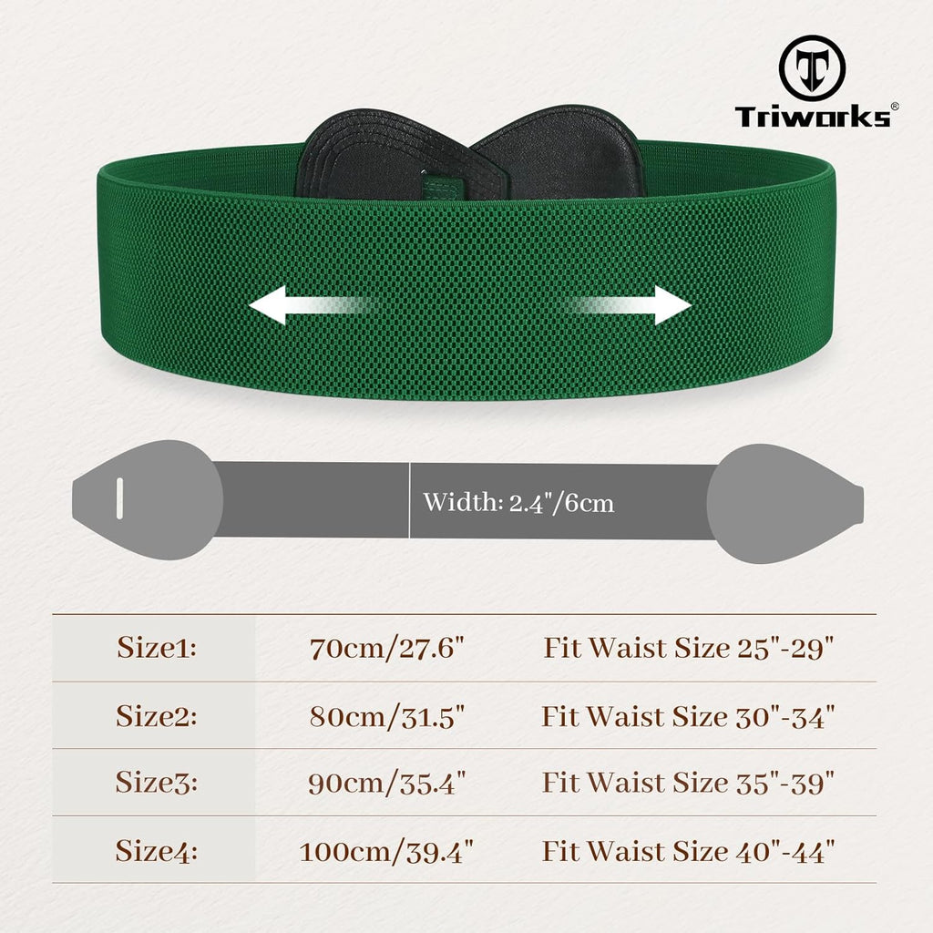 Women Wide Elastic Belt Ladies Stretchy Dress Belt Fashion 8-shaped Buckle Waist Belt