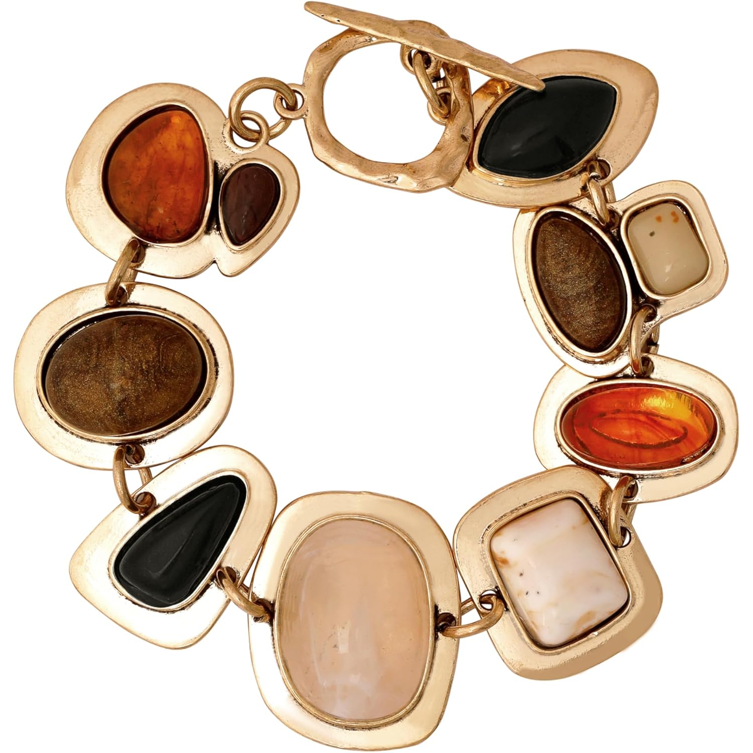 MINACHI Geometric Metal Stone Bracelets, Trendy Personality Jewelry for Women