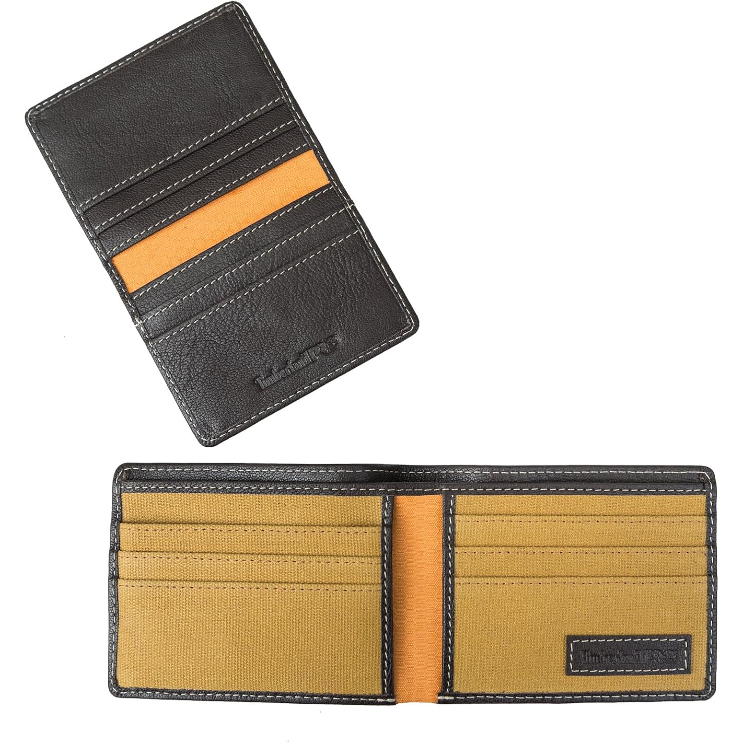Timberland PRO Men's Leather RFID Wallet with Removable Flip Pocket Card Carrier