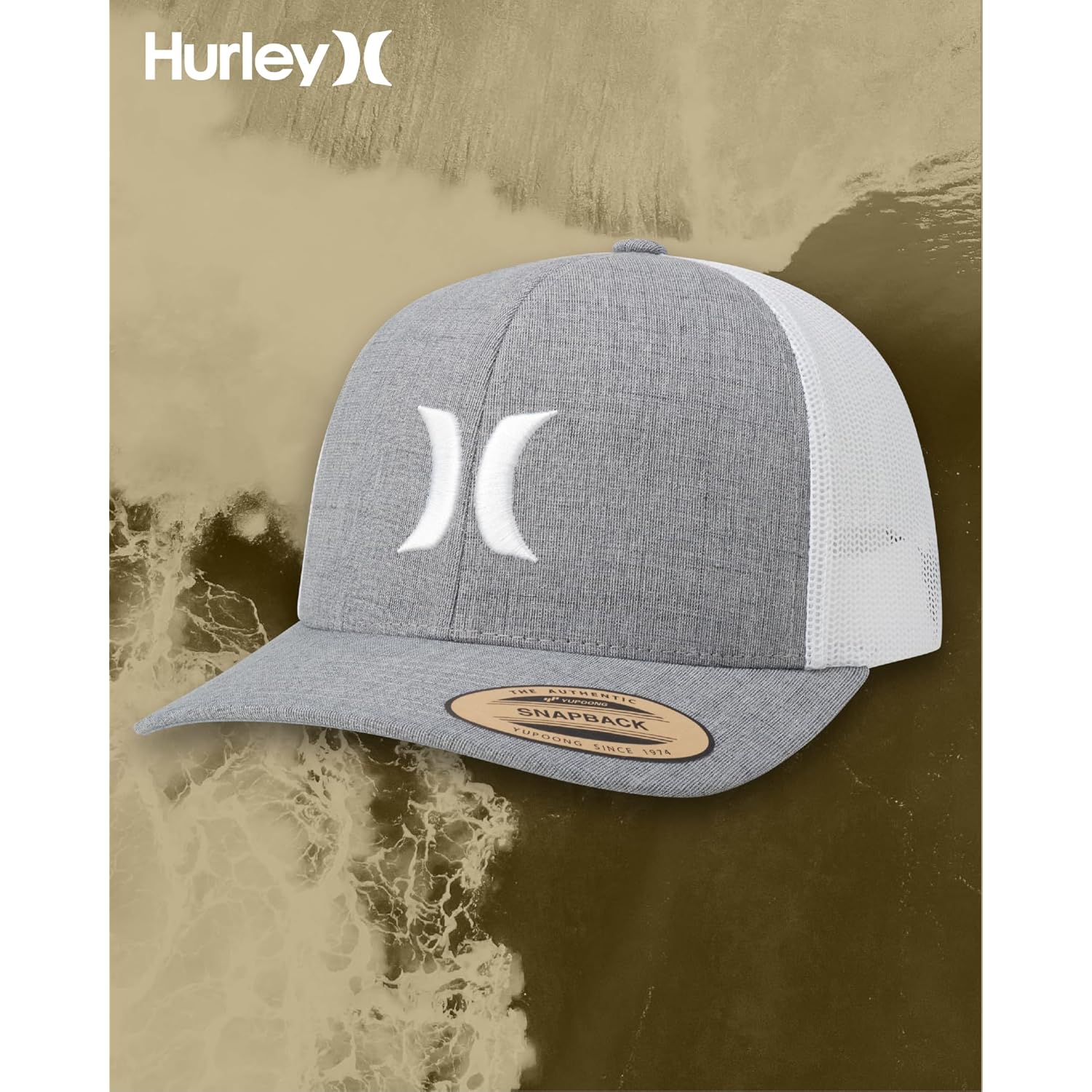 Hurley Men's Caps - Del Mar Mesh Panel Baseball Cap Trucker Hat - Snap Back Hats for Men