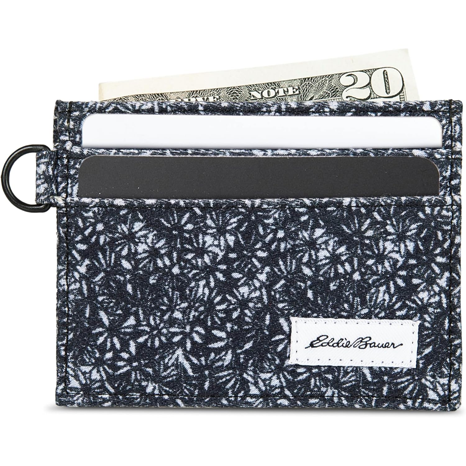 Eddie Bauer Men Signature Money Clip Card Case Wallet (Available in Cotton Canvas Or Ripstop Nylon)