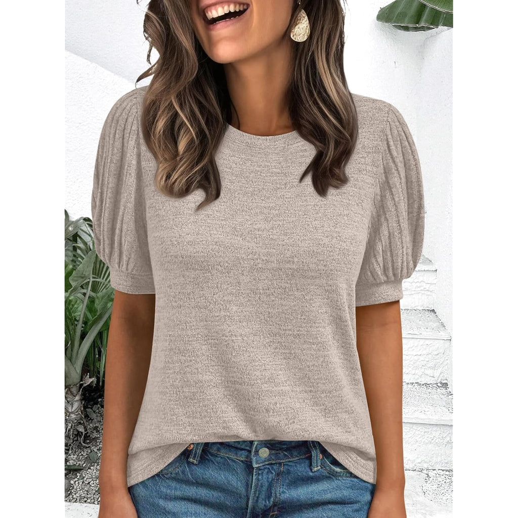 AUTOMET Womens Tops Summer Sweater Long Tunic Dressy Casual Blouses Business Cute Trendy Short Sleeve Shirt 2025
