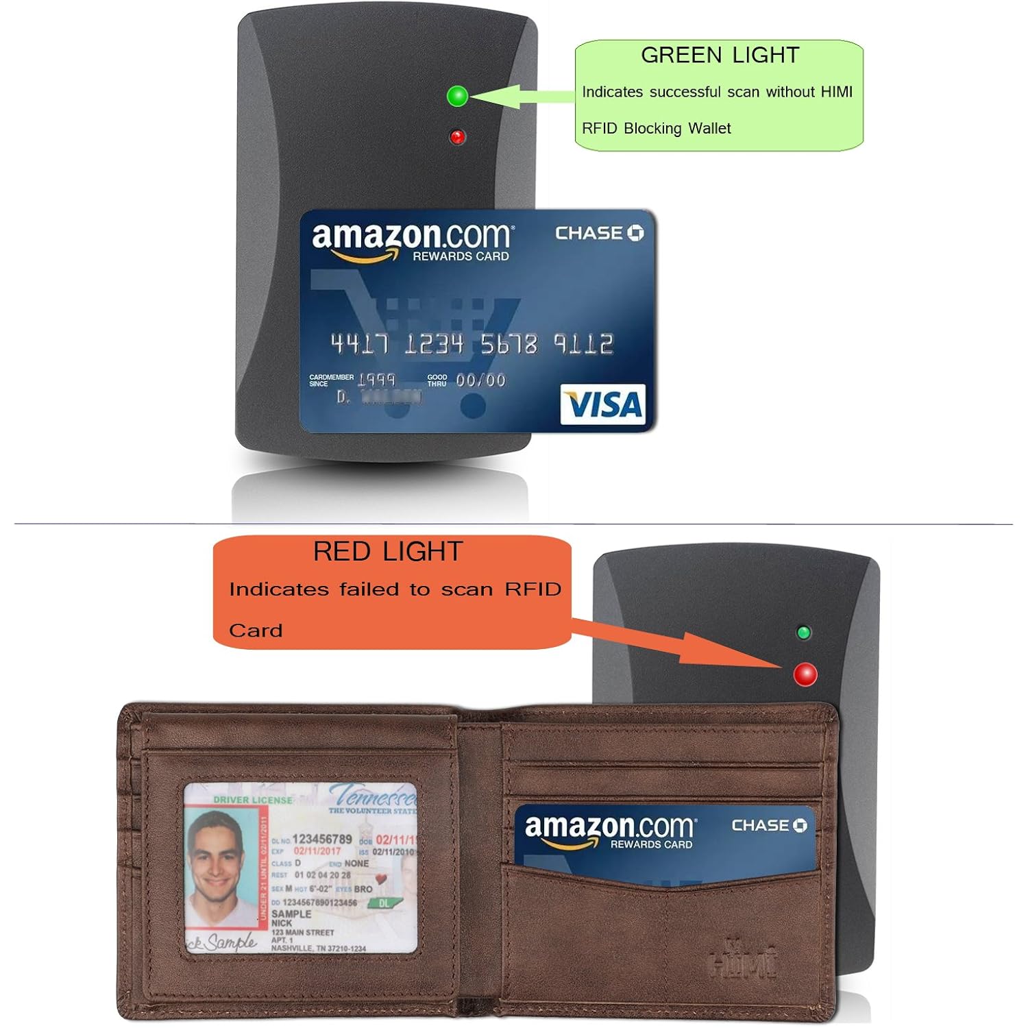 Wallet for Men-Genuine Leather RFID Blocking Bifold Stylish Wallet With 2 ID Window