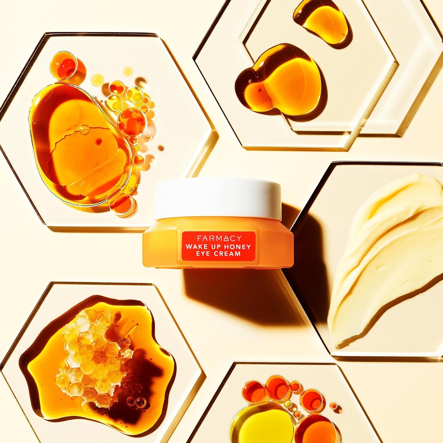 Farmacy Brightening Eye Cream - Wake Up Honey Under Eye Cream for Dark Circles + Puffiness - Enriched with Vitamin C + Cranberry Peptide to Smooth Wrinkles Over Time (15ml)