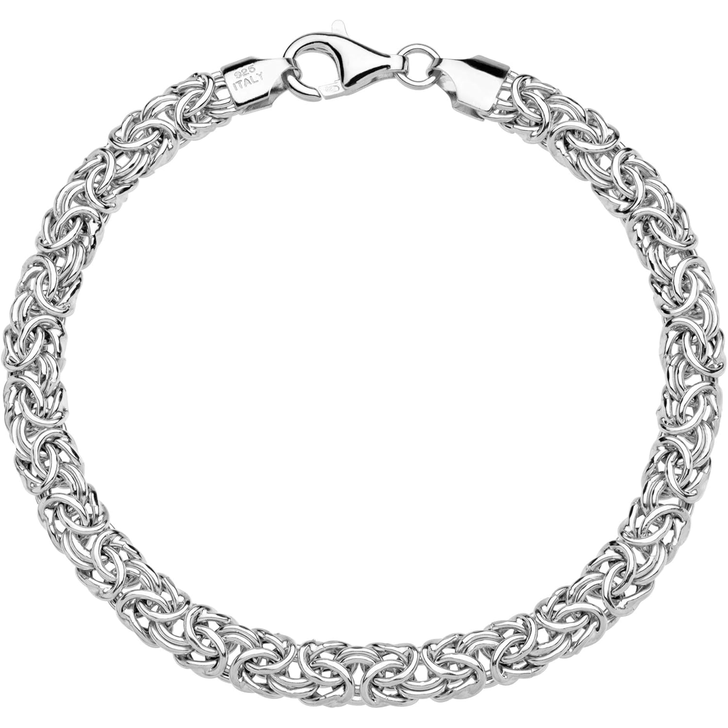 Miabella Italian 925 Sterling Silver Byzantine Bracelet for Women, Handmade in Italy