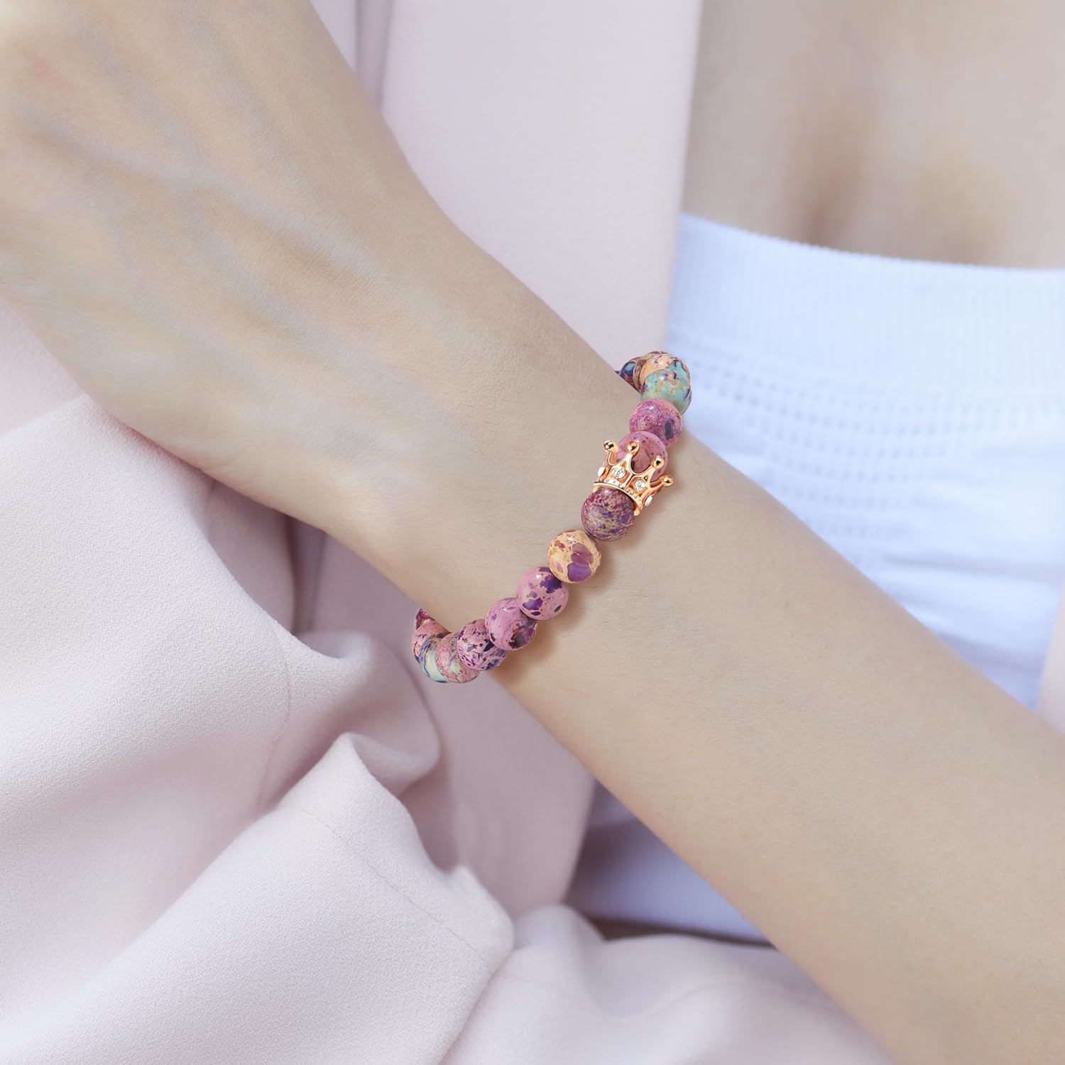 JoycuFF Woman Birthday Gifts Idea Friendship Gifts For Women Best Friends Besties Aunt Female Mom Daughter Granddaughter Gf Anniversary Christmas Graduation Healing Stone Crown Gifts For Her