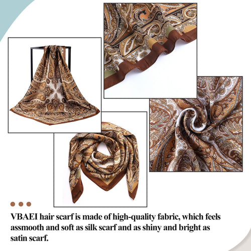 1 Pcs 27.5 Inches Satin Head Scarf Silk Like Hair Scarf Stain Bandana Hair Wrap Neck Scarf for Women