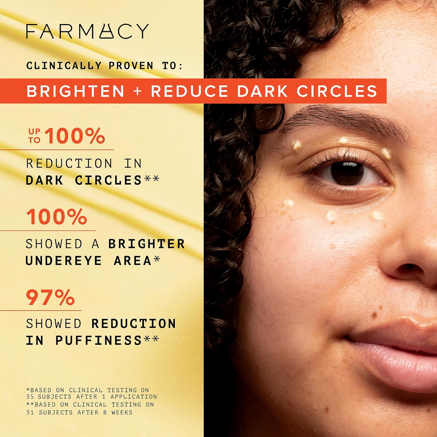 Farmacy Brightening Eye Cream - Wake Up Honey Under Eye Cream for Dark Circles + Puffiness - Enriched with Vitamin C + Cranberry Peptide to Smooth Wrinkles Over Time (15ml)