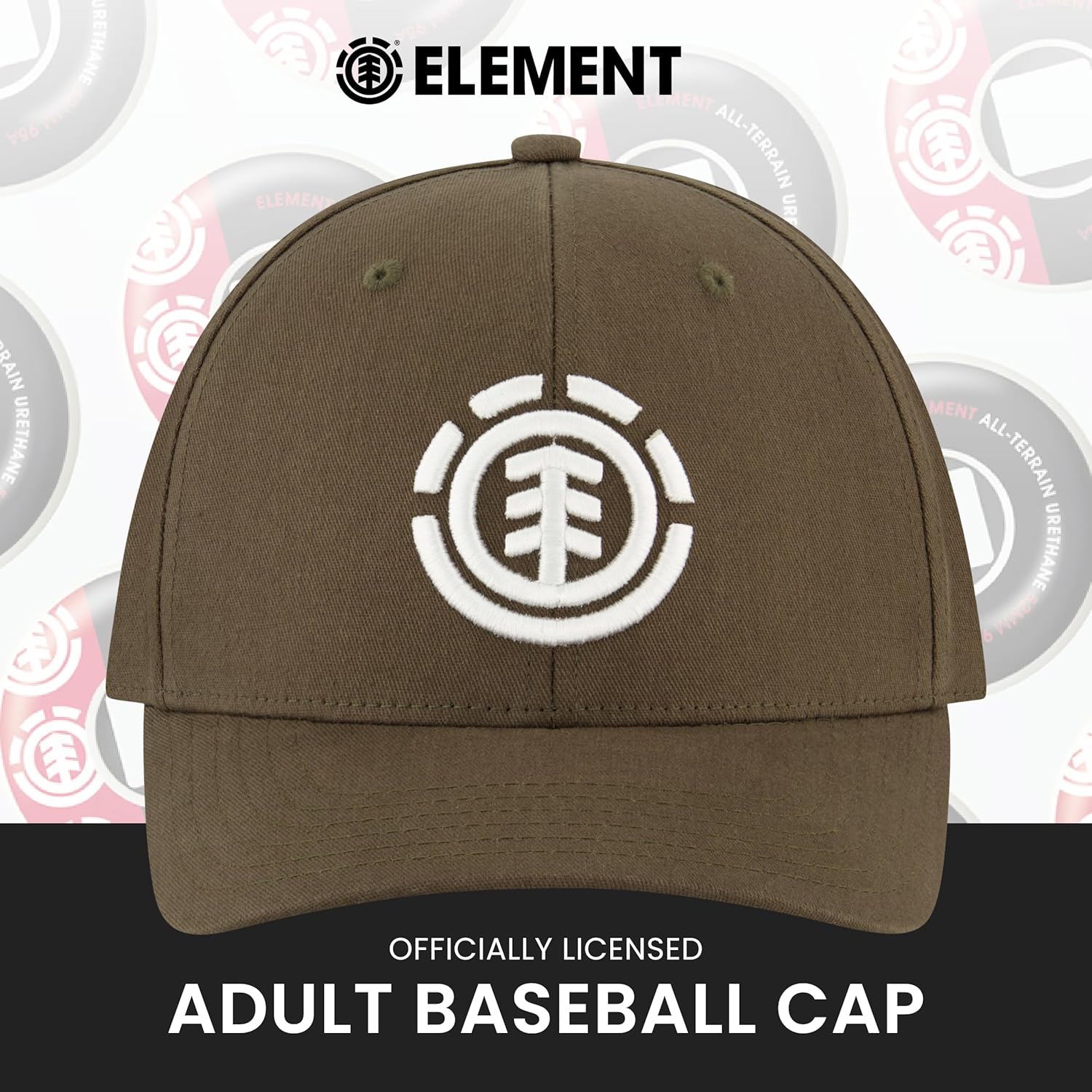 Element Baseball Hat, Adult Flex Fit Active Sport Cap with Curved Brim