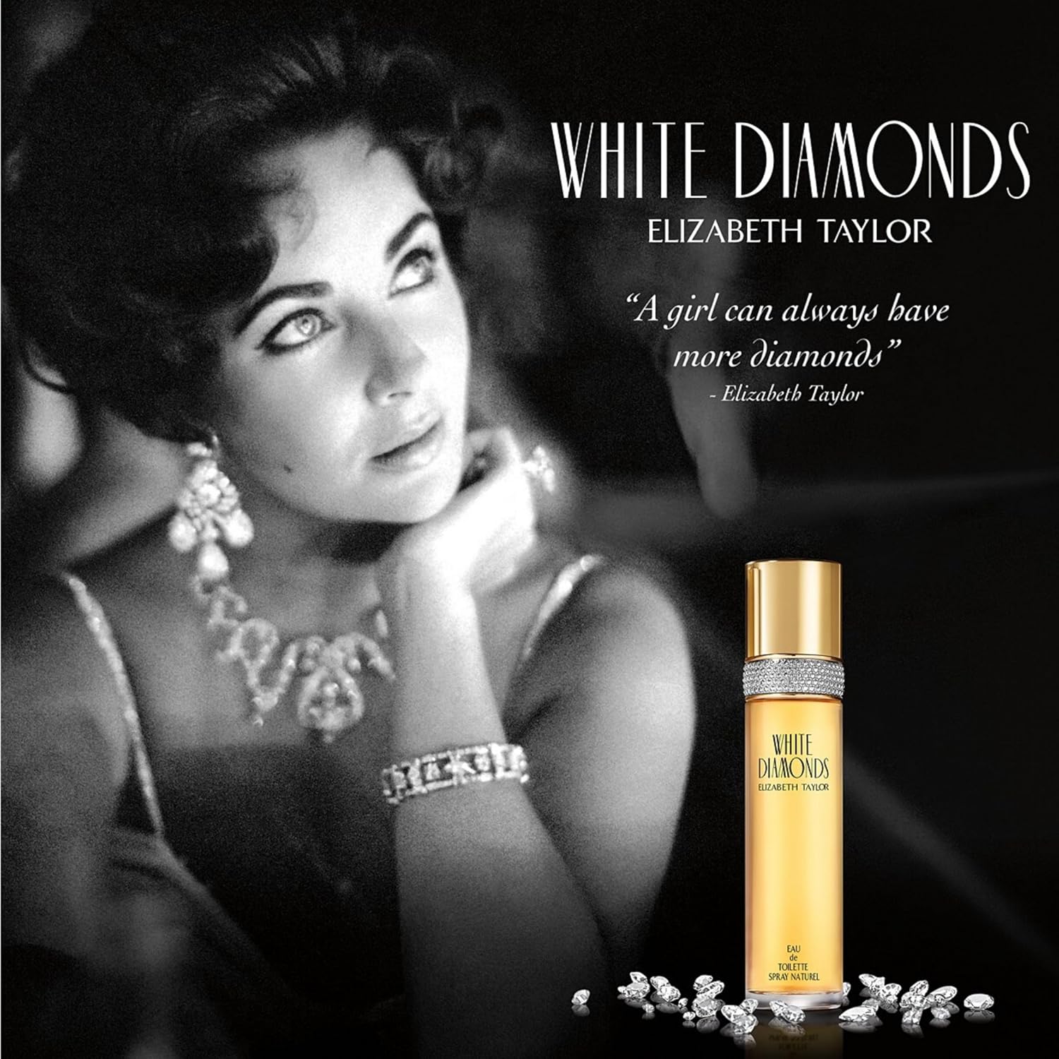 Elizabeth Taylor Women's Perfume, White Diamonds, Eau De Toilette EDT Spray, 0.5 fl. oz