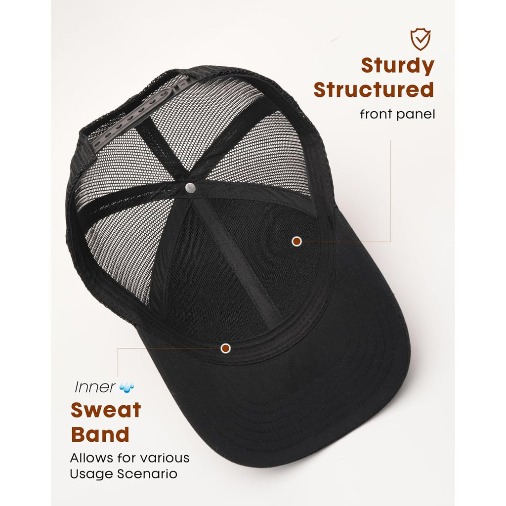 FURTALK Mens Trucker Hat Structured Mesh Baseball Cap Adjustable Classic Mens Hat