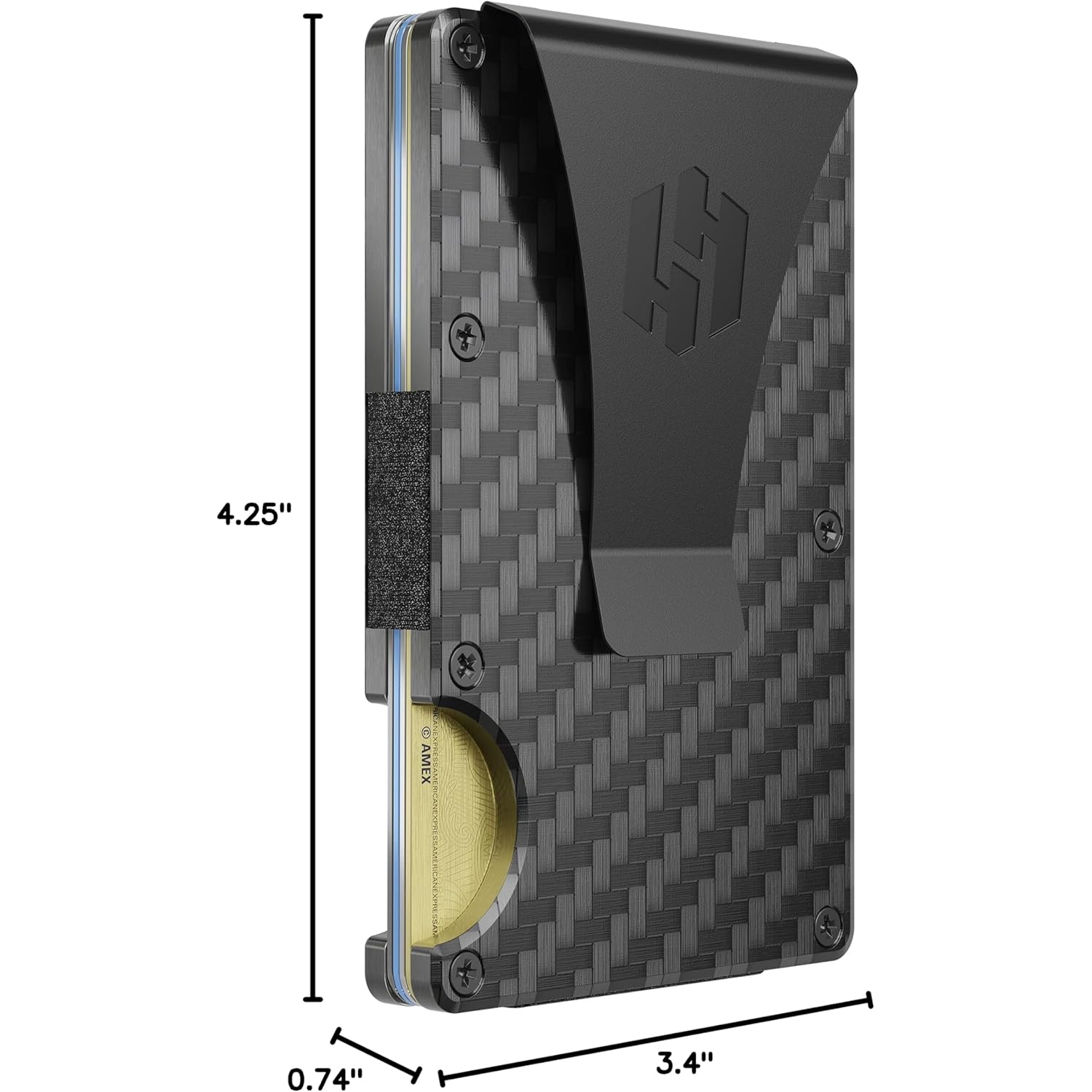 Hayvenhurst Wallet For Men - Reinvented Design Men's Wallet - Slim, Minimalistic & Seamless, Blocks RFID Scanners with a Money Clip (Carbon Fiber)