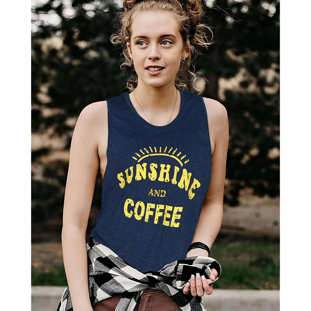 Womens Tank Tops Summer T Shirts Sleeveless Casual Loose Tunic Blouses