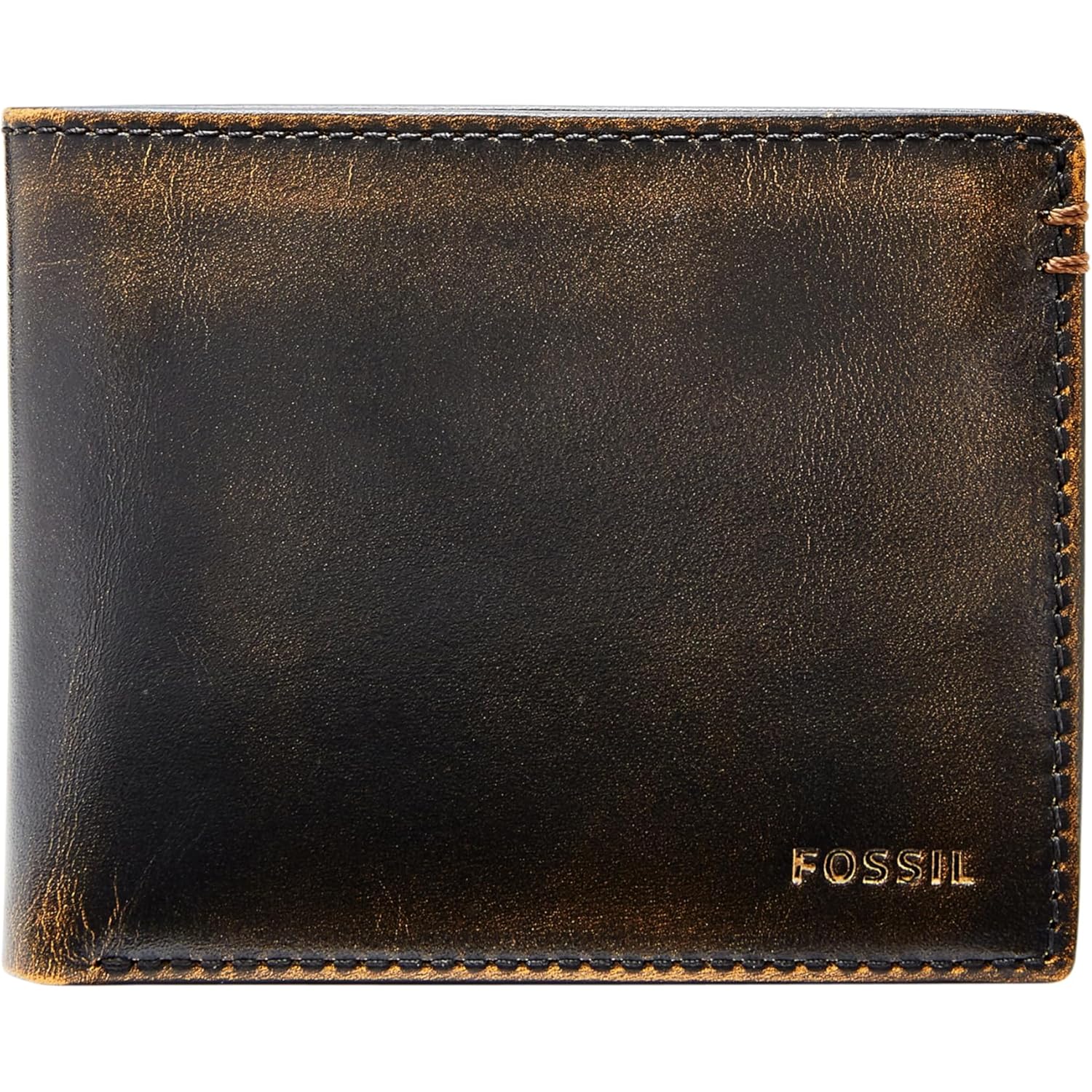Fossil Men's Wade Leather Bifold with Flip ID Wallet, Black, (Model: ML3882001)