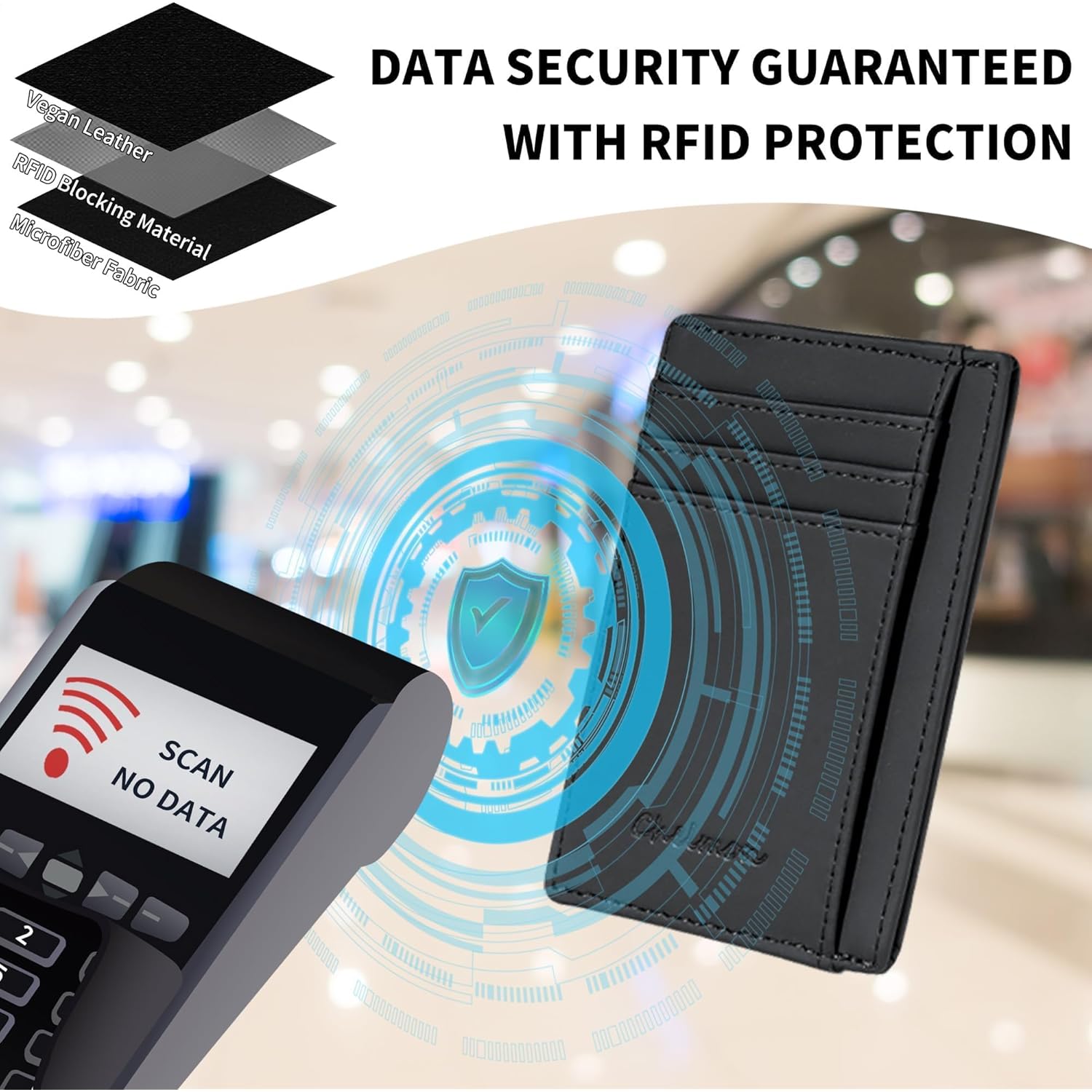 Chelmon Slim Wallet for Men, Minimalist Front Pocket RFID Blocking Credit Card Holder
