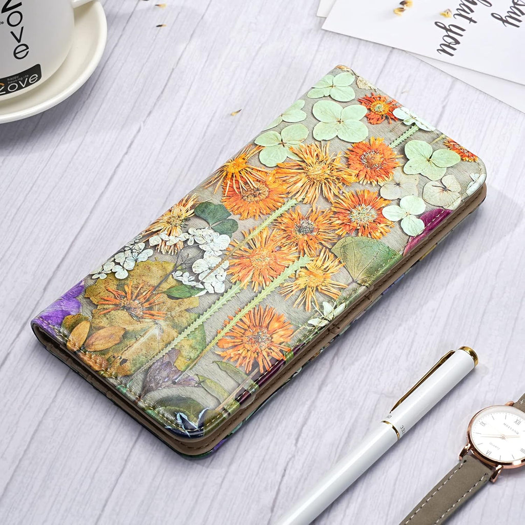 APHISON Wallet Women Ultra Slim Thin Leather Womens Wallet RFID Blocking Credit Card Holder Bifold Clutch Long Ladies Billfold