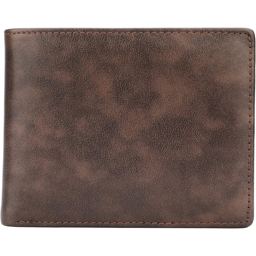 Wallet for Men-Genuine Leather RFID Blocking Bifold Stylish Wallet With 2 ID Window