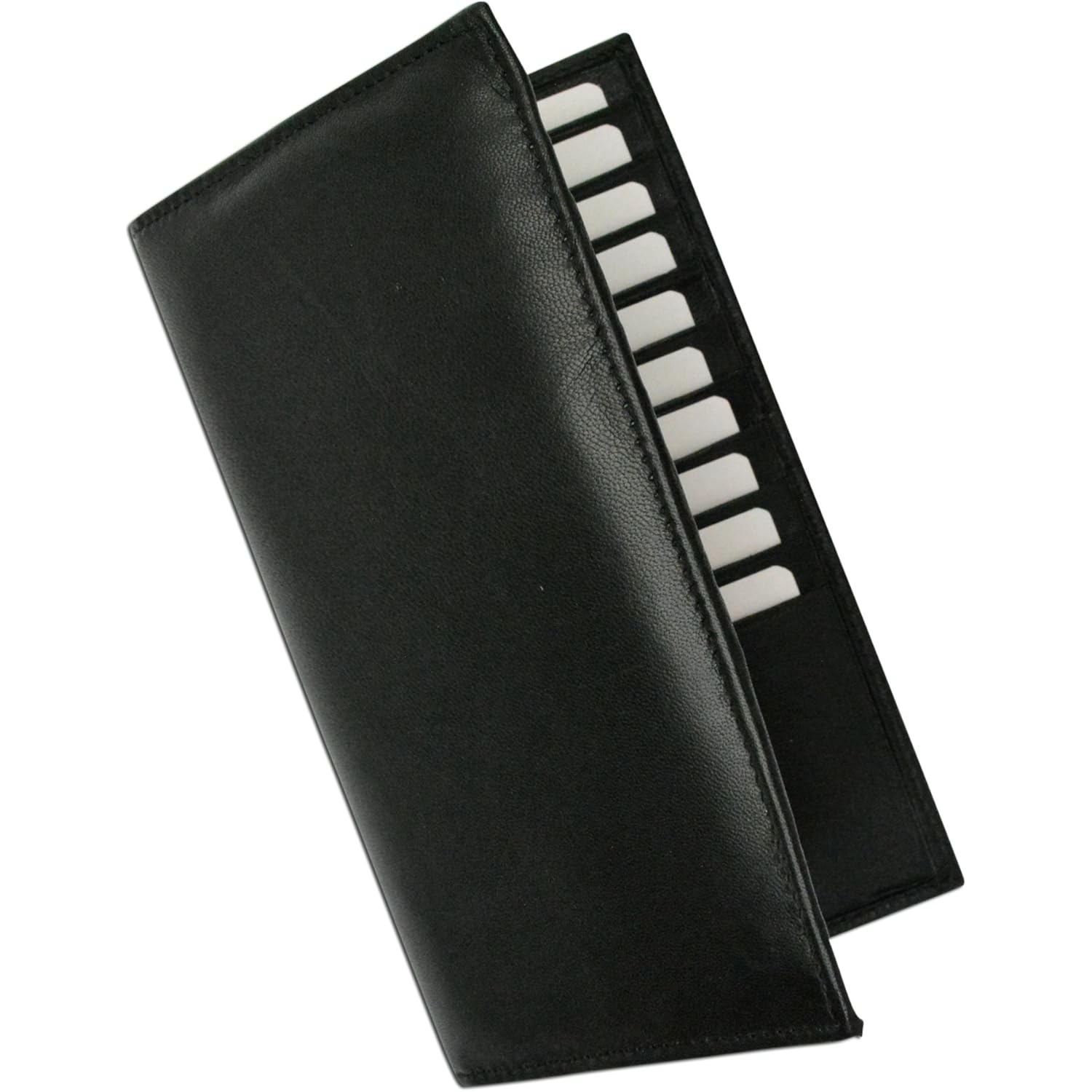 Marshal Bifold Leather RFID Blocking Wallet For Men & Women | Genuine Leather Holder With 19 Slots, 2 Bill Compartments & ID Window For Credit/Debit Cards, Money & More (Black)