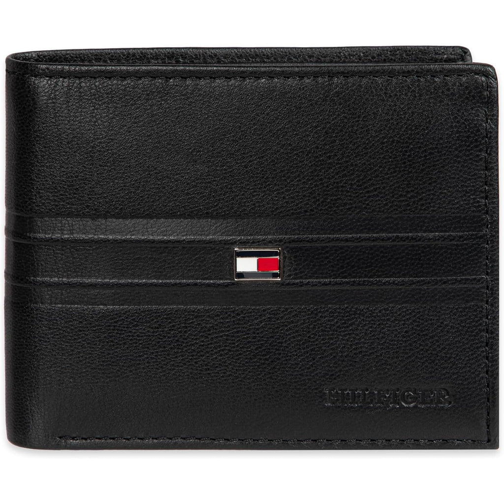 Tommy Hilfiger Men’s Leather Bifold Wallet-Multiple Card Slots, ID Window, Compact