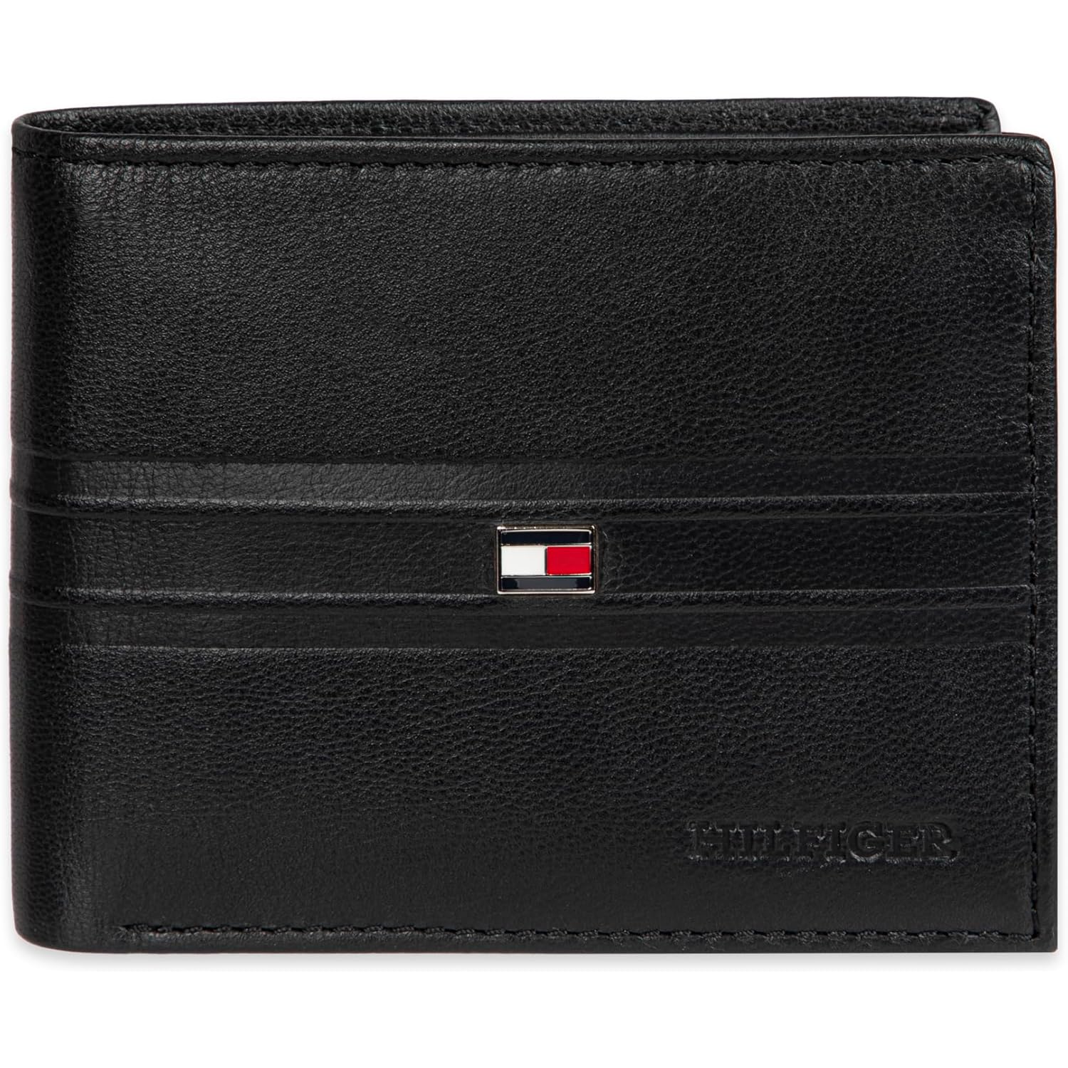 Tommy Hilfiger Men’s Leather Bifold Wallet-Multiple Card Slots, ID Window, Compact