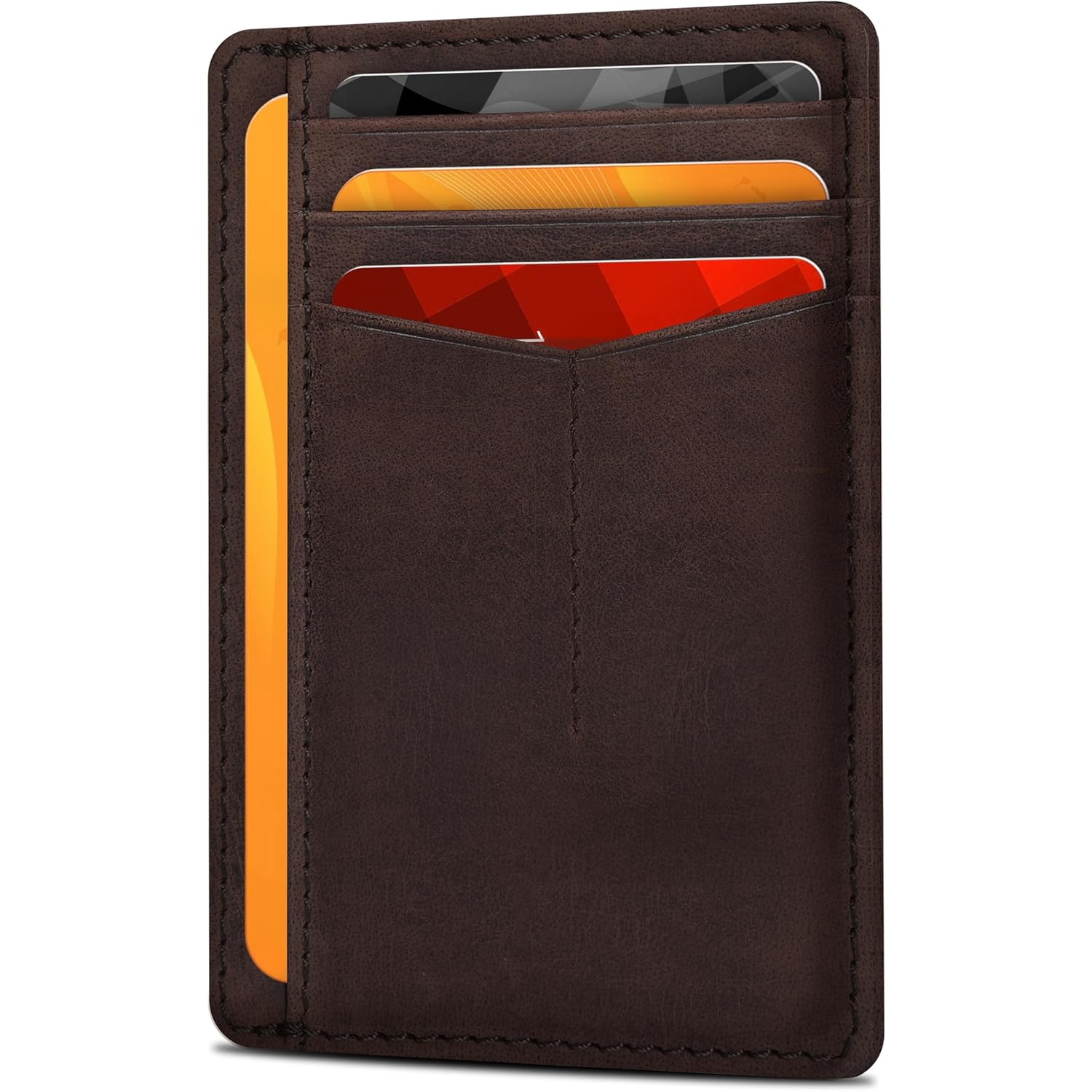 Leather Minimalist Wallet for Men & Women RFID Front Pocket Leather Card Holder Wallets