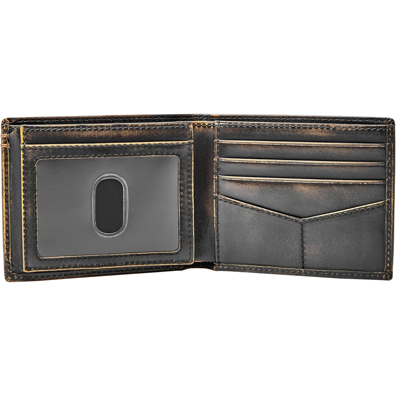 Fossil Men's Wade Leather Bifold with Flip ID Wallet, Black, (Model: ML3882001)