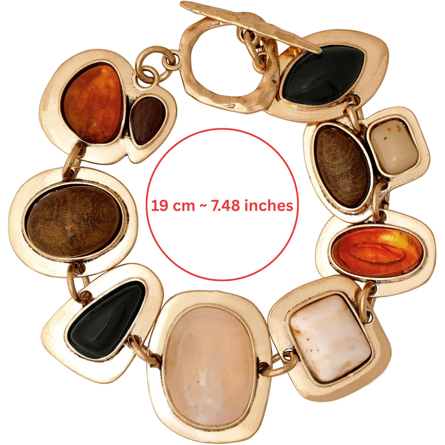 MINACHI Geometric Metal Stone Bracelets, Trendy Personality Jewelry for Women