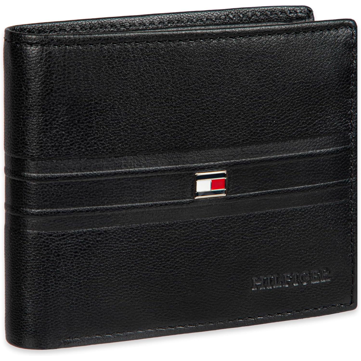Tommy Hilfiger Men’s Leather Bifold Wallet-Multiple Card Slots, ID Window, Compact