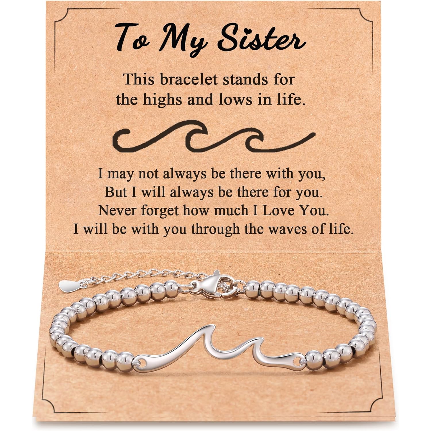 Tarsus Sister Gifts, The Waves of Life We've Through Together, Big & Little Sister Gift, For Birthday & Christmas & Mothers Day