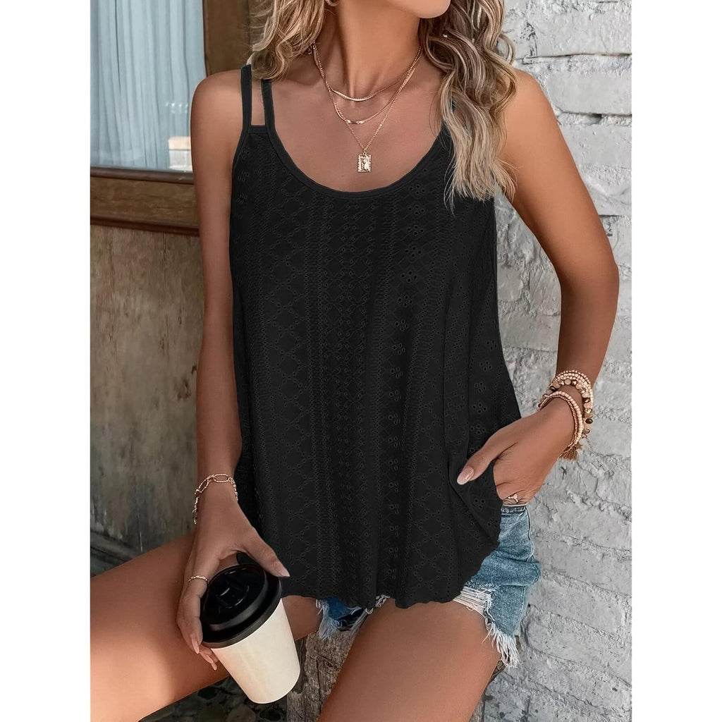 ATHMILE Women's Tank Tops Sleeveless Summer Top Spaghetti Strap Spring Shirt Loose Fit Beach Vacation 2025 Casual