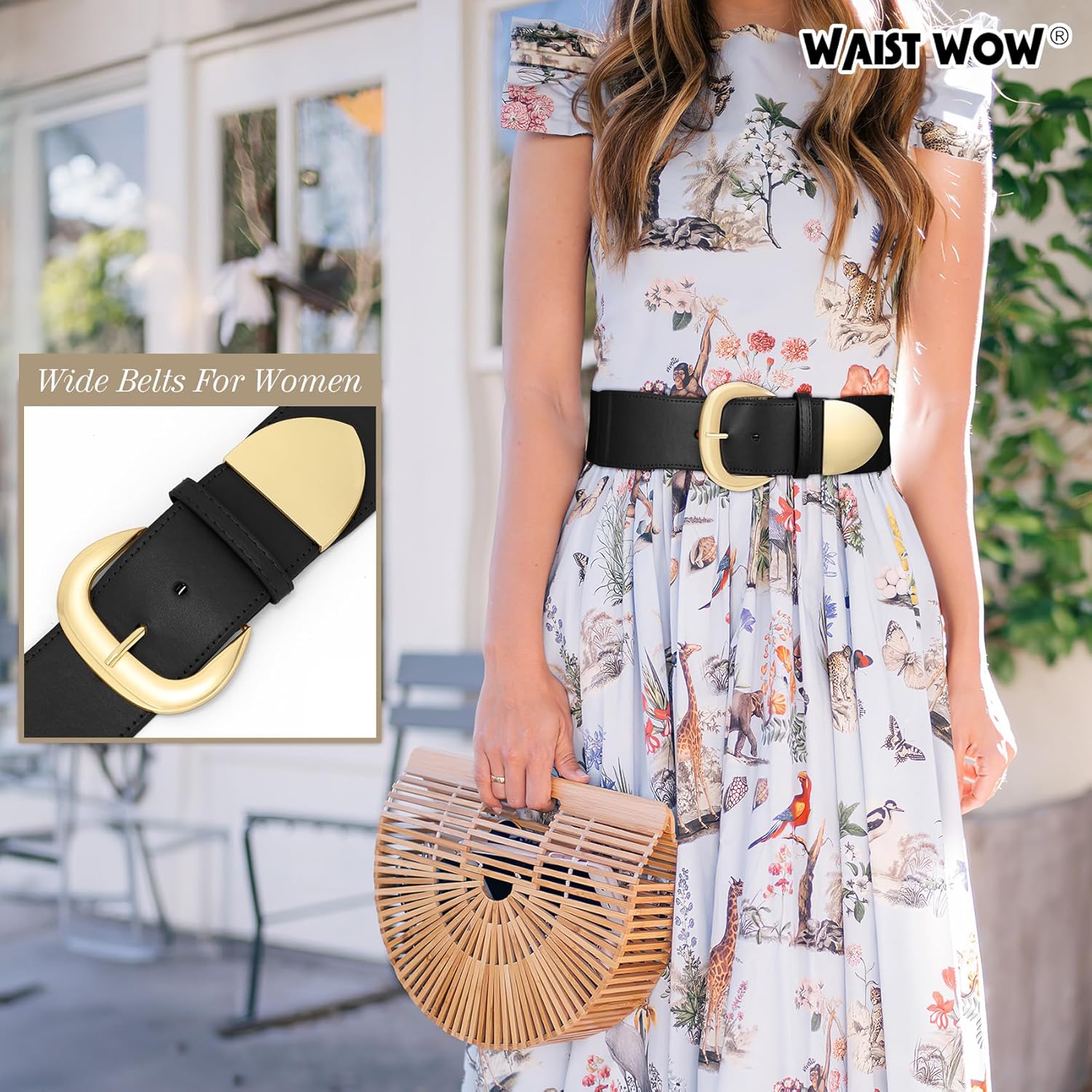 Women Wide Elastic Waist Belt for Dresses Fashion Thick Stretchy Belt for Trendy