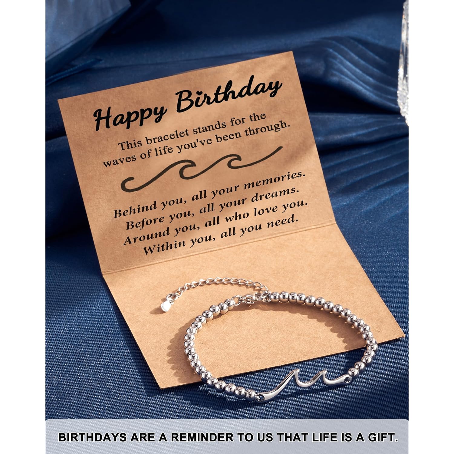 Tarsus Birthday Gifts for Women, Through The Waves of Life, Birthday Bracelet for Women Friend Sister Daughter Mom Grandma...
