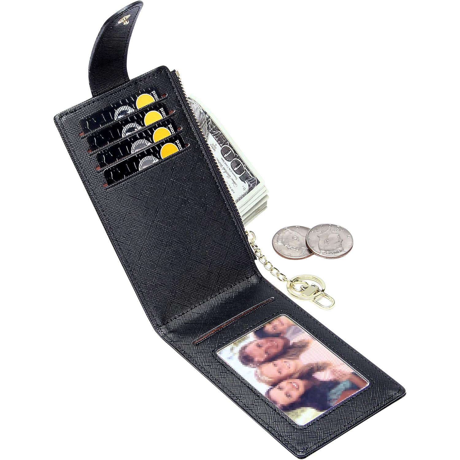 Badiya Card Holder Wallet for Women RFlD Slim Wallets Bifold Multi Card Case Coin Purse
