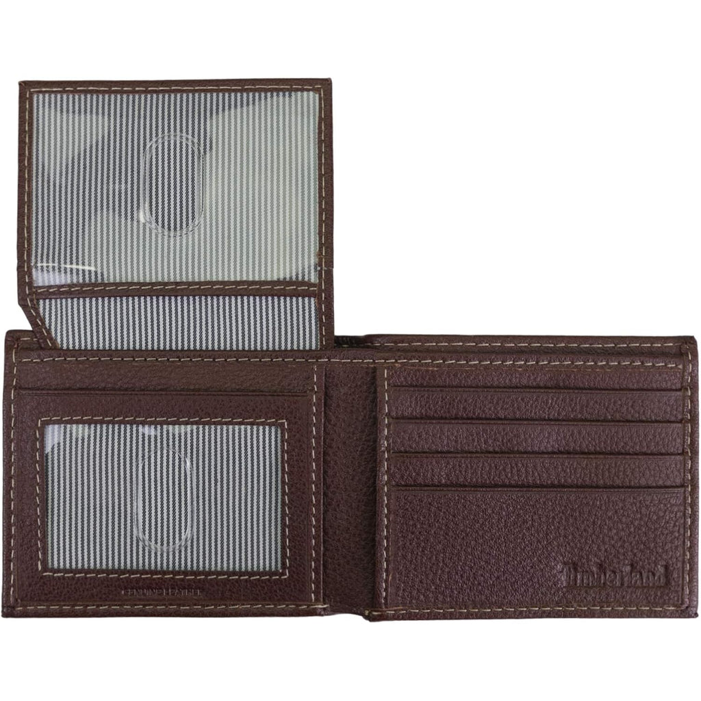 Timberland Men's Leather Wallet With Attached Flip Pocket, Brown (Sportz), One Size