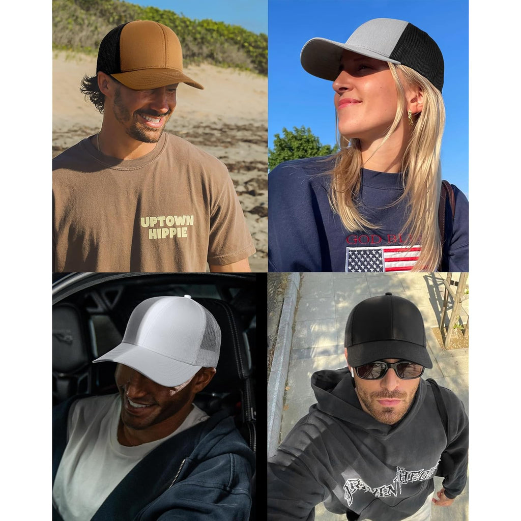 FURTALK Mens Trucker Hat Structured Mesh Baseball Cap Adjustable Classic Mens Hat