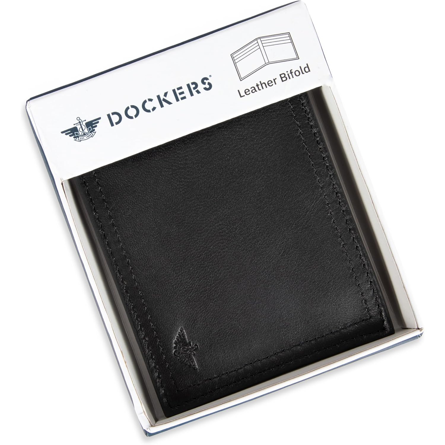 Dockers Men's Bifold Leather Wallet-Thin Slimfold Extra Capacity