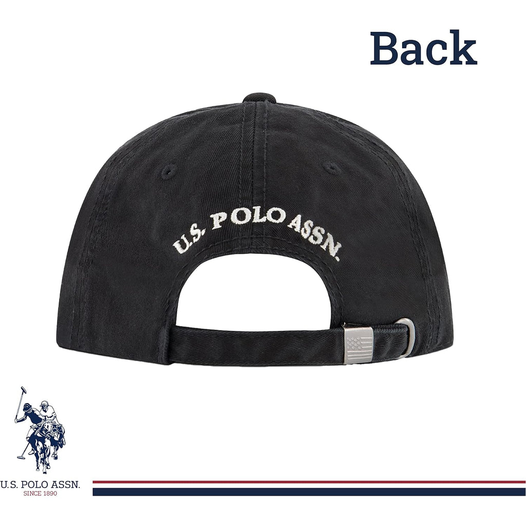 U.S. Polo Assn. Small Polo Pony Logo Baseball Hat, 100% Cotton, Adjustable Cap