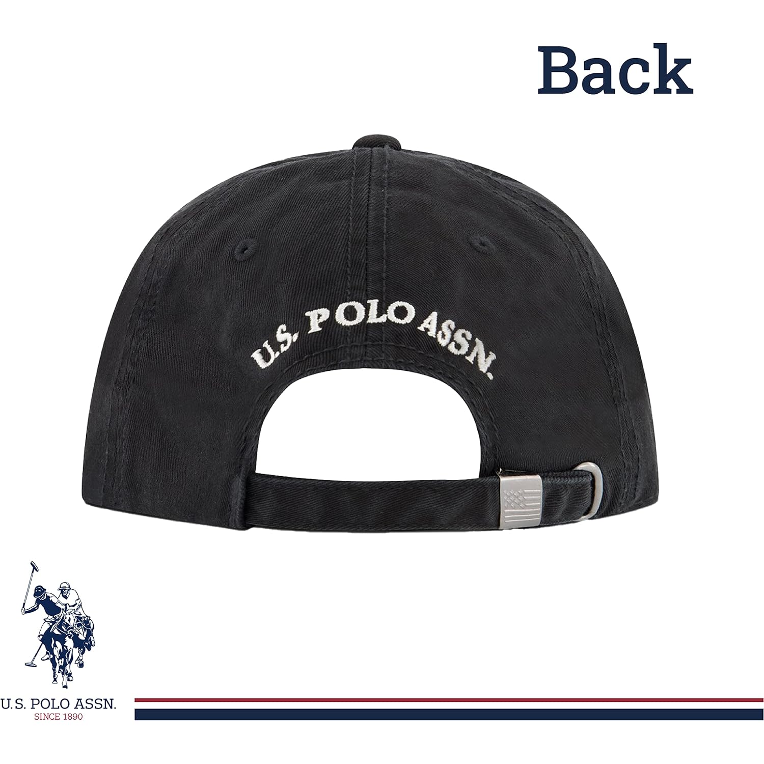 U.S. Polo Assn. Small Polo Pony Logo Baseball Hat, 100% Cotton, Adjustable Cap