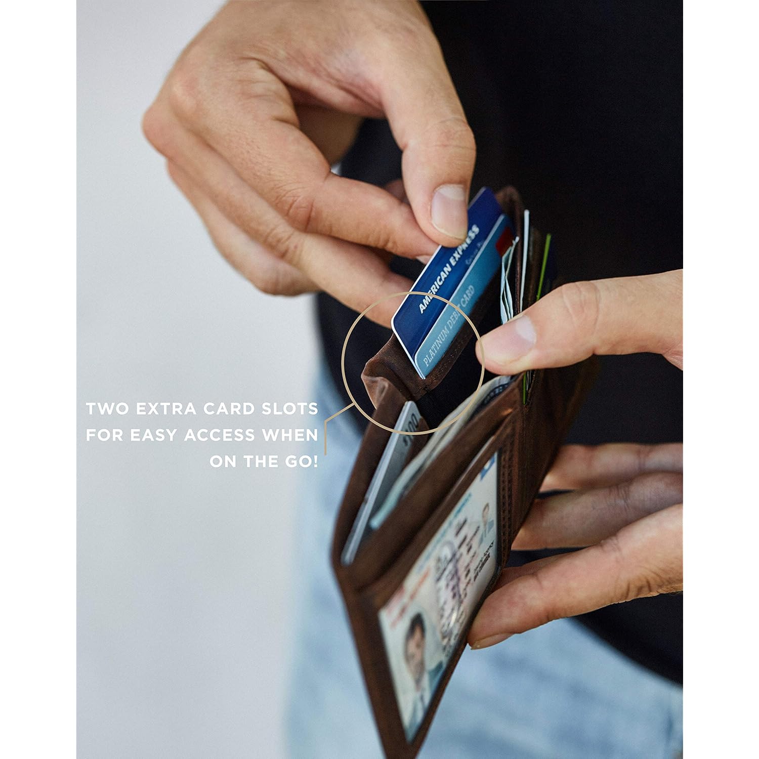 SERMAN BRANDS Mens Slim Bifold Wallet RFID Blocking Minimalist Front Pocket Wallets for Men - Thin & Stylish