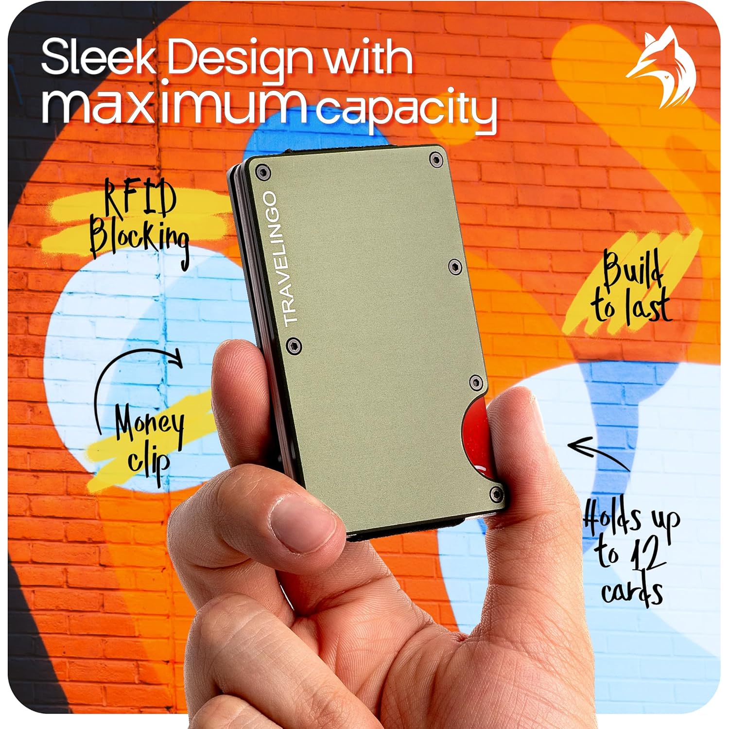 wallets for men, Metal Wallets For Men Minimalist Credit Card Holder - Slim Wallet for Men with RFID Blocking - Front Pocket Wallet with Money Clip (Green)