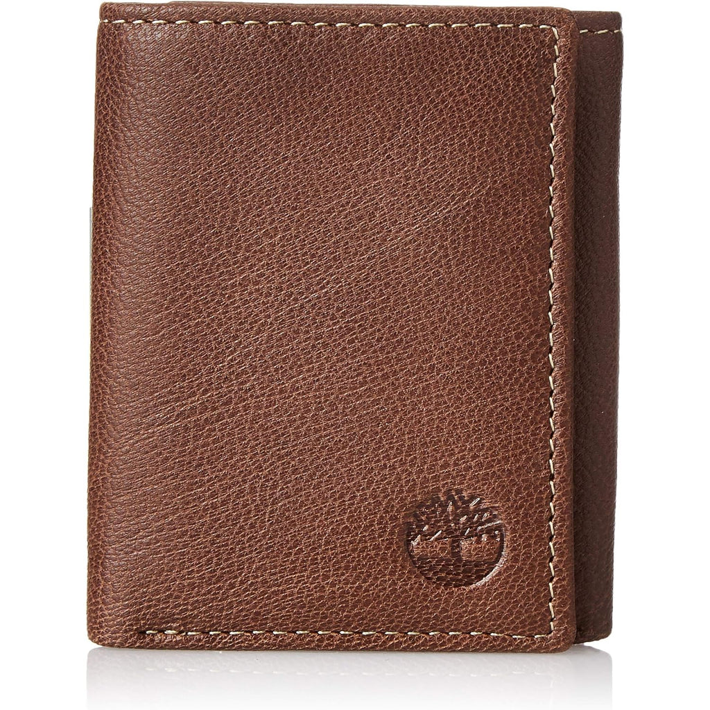 Timberland Men's Genuine Leather Rfid Blocking Trifold Wallet, Brown, One Size