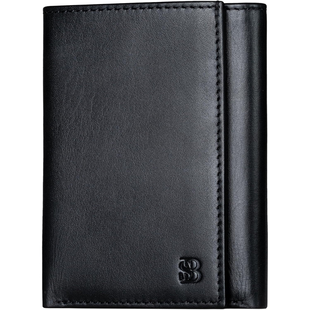 SERMAN BRANDS Trifold Wallet for Men - RFID Blocking Genuine Leather, 11 Card Slots & ID Window, Slim Everyday Carry, Durable Stitching, Gift for Him