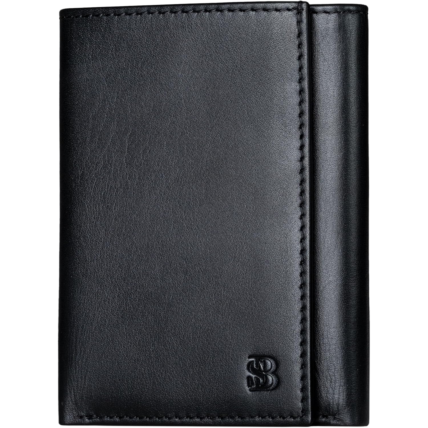 SERMAN BRANDS Trifold Wallet for Men - RFID Blocking Genuine Leather, 11 Card Slots & ID Window, Slim Everyday Carry, Durable Stitching, Gift for Him
