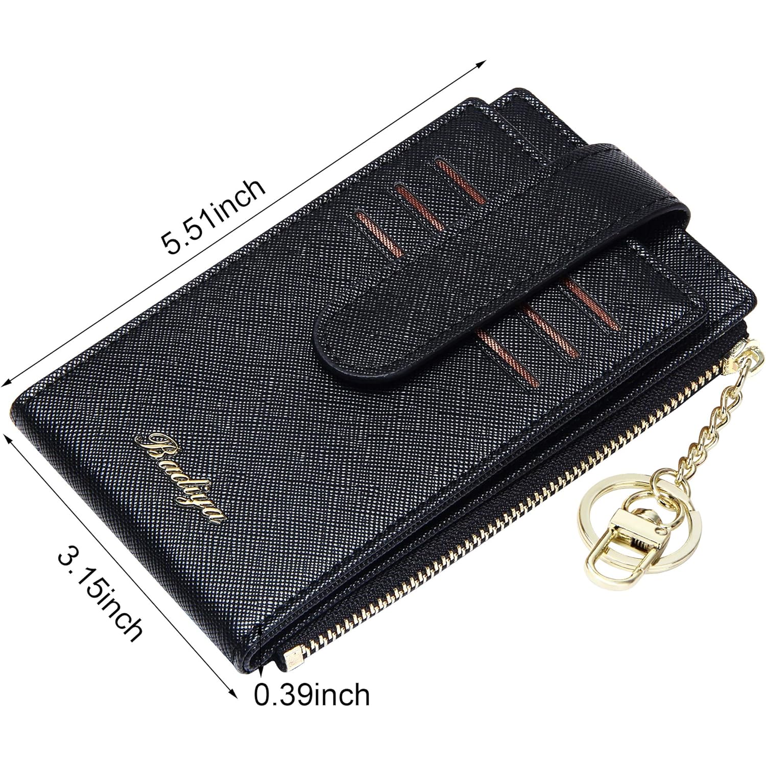 Badiya Card Holder Wallet for Women RFlD Slim Wallets Bifold Multi Card Case Coin Purse