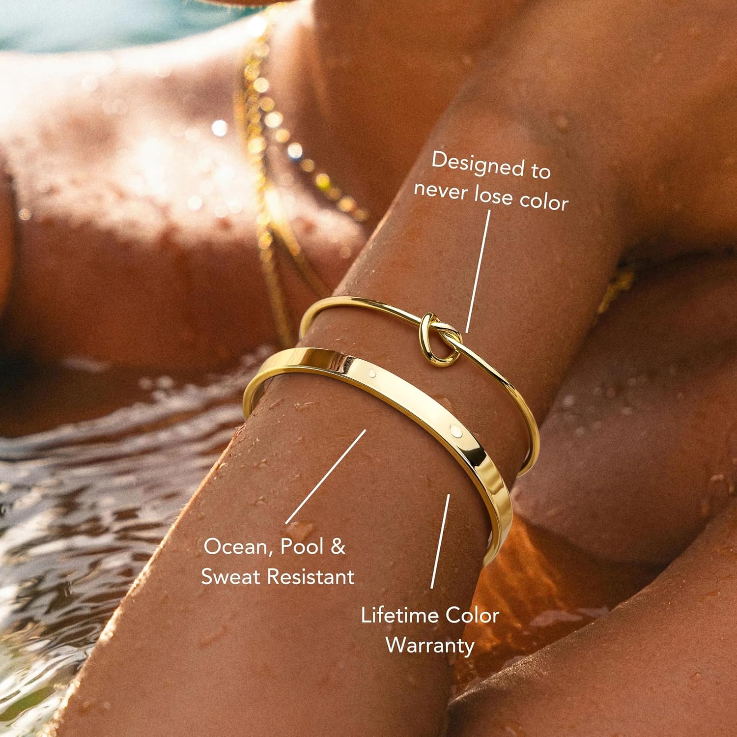 Gold Bracelets for Women Non Tarnish, 14K Gold Plated Chunky Cuff Bracelet Gold Bangles Bracelet for Women Trendy Tie Knot Cuban Rope Paperclip Beaded Bracelet Stack Jewelry Gifts