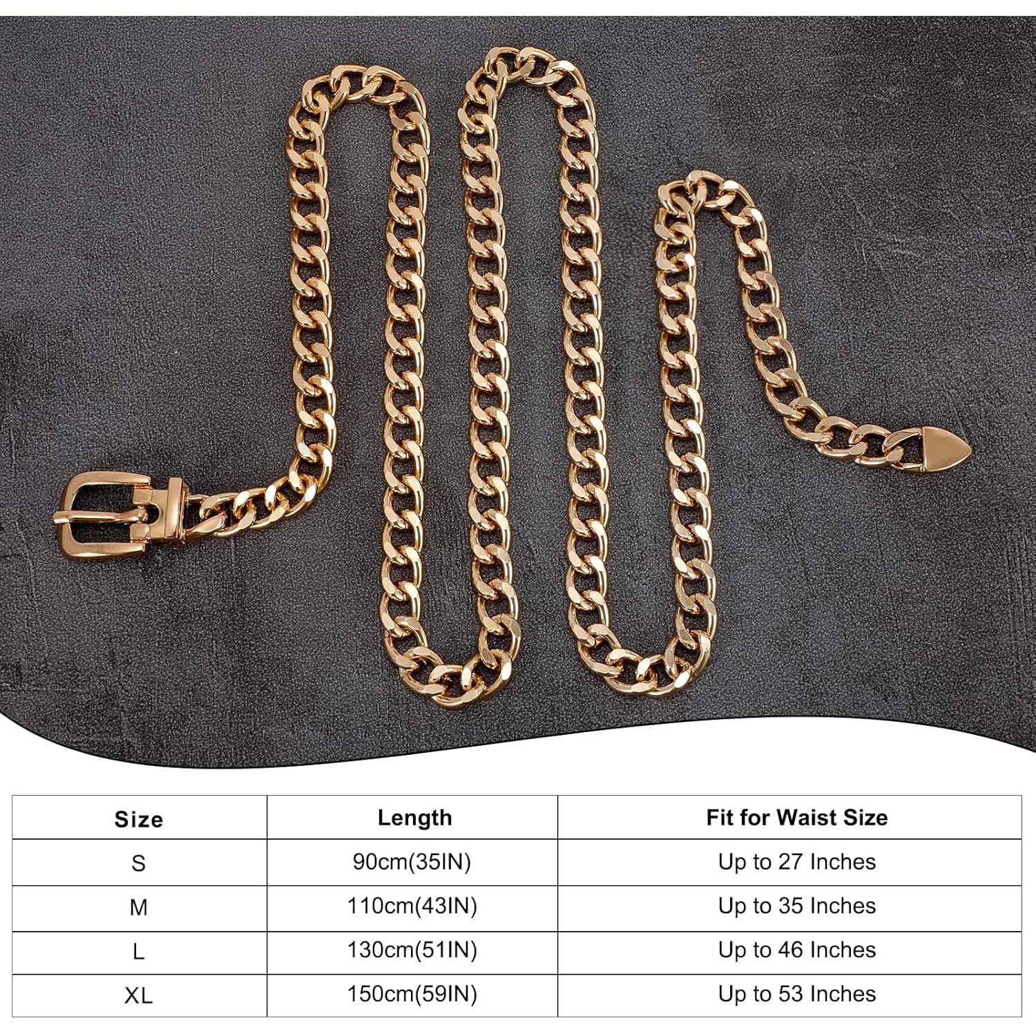 WHIPPY Waist Chain Belt Women Ladies Adjustable Body Waist Link Belts for Jeans Dresses